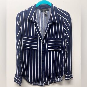 Forever 21 Navy and White Striped Shirt
